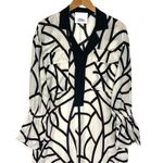 ANTHROPOLOGIE ERIKA CAVALLINI Women’s Silk Jasmine Maxi Shirt Dress Ivory Black Size 2 Photo 2