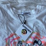 Free People  White Black Orange Pink The Doors Spiral Oversized T-Shirt Sz S Photo 48