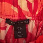 Tahari  Linen Blend Womens Red Tropical‎ Print Wide Leg Pants size Small vacation Photo 3