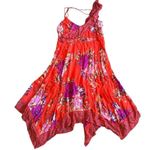 Maeve Anthropologie Grecia Ruffle Floral Chiffon Dress Asymmetrical Size 8 Women Photo 0