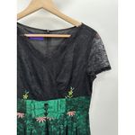 Red Lady Women Floral Lace Embroidery Mini Dress Size S Asian Tea Party Cocktail Black Photo 3