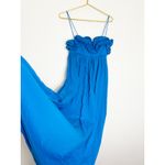 Mango  Cobalt Blue Long Maxi Dress Ruffles Size Small Babydoll Preppy Art Chic Photo 10