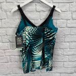 Coco reef  V-Neck Tankini Swim Top Bra Size 34E Endless Summer Palm Turquoise New Photo 3