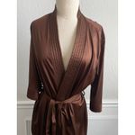 Vintage Moodsetter Satin Robe Chocolate Brown Boudoir Lounge Long Robe Size M Photo 2