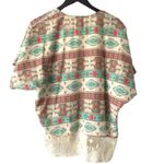 Mauve Cardigan Aztec Lace Top Classic Short Sleeve Cotton Multicolor Small S Photo 2