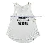 LDLA Bridal Sweating For The Wedding White & Silver Metallic Barbell Tank Top XL Photo 6