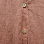 J jill Love Linen Essential Coral Shirt Button Down Long Sleeve Size Medium Pink Photo 3