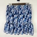 Banana Republic Banana Republic Skirt Womens Large Blue White Ruffle Tiered Chiffon Mini Boho Photo 0