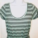 Derek Heart Stripe Cutout Back Maxi T-Shirt Dress Mint Green Gray M Photo 4
