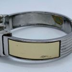 Collage ladies 20mm quartz analog cuff bracelet two tone watch size 6” runs Photo 2