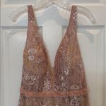 Mac Duggal NWT  67481 Pink Floral Embellished Sleeveless Plunge Neck Gown Size 12 Photo 5