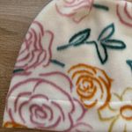 Handmade Ivory Cream White Multicolor Floral Rose Design Winter Knit Soft Beanie Hat Photo 5