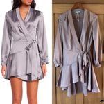 Lucy Paris NWOT Adonia Satin Wrap Dress in Lavender Women’s size Small Photo 1