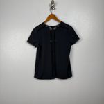 Maison Scotch  La Femme Selon Marie Black Blouse Pintuck and Lace Detail Photo 1