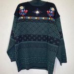Obermeyer  Vintage Chloe Floral Embroidered Fair Isle Winter Ski Sweater EUC Sz S Photo 0