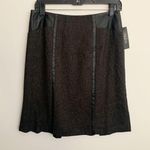 Nic+Zoe NWT Nick&Zoe Charcoal Gray Faux Leather Tweed Lined Pencil Skirt Size 4 Photo 0