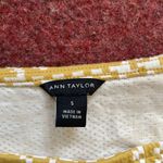 Ann Taylor  textured mustard yellow and white windowpane top fall thanksgiving Photo 4