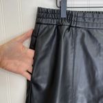 ZARA Vegan Leather High Rise Balloon Leg Joggers Jogging Pants in Black Size XL Photo 10