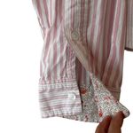 American Eagle  Button Up Shirt Long Sleeve Boxy Fit Grunge Pink Striped Size XL Photo 3