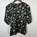 East 5th East 5th Blouse Womens XL Green Black Animal Print Embellished Neck Y2K Preppy Photo 6