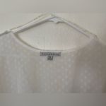 Haute Monde  Women’s White V-Neck Balloon Sleeve Smocked Blouse Top Size 1XL Photo 3