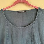 Cut Loose 100% Linen Made In USA Lagenlook Blue Knee Length Dress Size Medium Photo 2