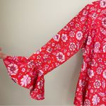 J.Crew Poppy Fields Satin Bell Sleeves Winter Garden Blouse Size Medium Photo 3