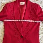 Vintage Nolan Miller Red Wool Beaded Blazer Jacket Women’s Small Medium 80s Photo 7