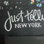 Just Polly Sequin Mini Skirt Black Silver Chevron Sz S Photo 2