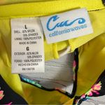 California Waves  Juniors Daisy Knotted Cutout High Leg Black One Piece Swim L Photo 5