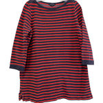 Lands' End Cotton Tunic Top Sweater Size S Boat Neck Striped Red Navy Nautical Photo 0