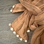 ZARA  One Shoulder Brown Striped Beaded Tie Waist Sleeveless‎ Blouse Size S NWT Photo 9