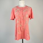 Johnny Was NWOT  Embroidered Pink Cotton Short Sleeves T-shirt Size S Photo 1