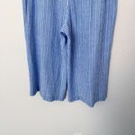 1. State [] Blue White Striped Linen Blend High Rise Wide Leg Crop Pants Sz Large Photo 6