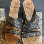 Corkys Black and Gold Wedge Sandals Size 8.5 Photo 0