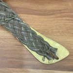Vintage BAER SF Hammered Mixed Metal Boho Bohemian Woven Braided Belt One Size Tan Photo 6