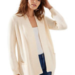 Loft Women's Cardigan Sz Small Open Sweater Ivory Grandmacore Minimalist Minimal Photo 0