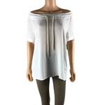 G.H. BASS White Short Sleeve Drawstring Top NWT Small Photo 5
