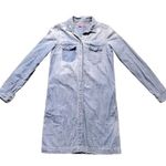 Esprit Denim Dress Women XS Midi Pearl Snap Long Sleeve Chambray EDC Midi Button Blue Photo 6