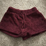 Rue 21 Burgundy Sherpa shorts Photo 0