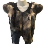 CAbi Frosty Faux Fur Multi Color Vest Sz. M #3380 Lined Fun Cozy Date Nite Photo 0