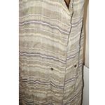 prAna New Womens NWT L Buenos Dias Dress Buttons Cargo Green Brown Organic Strip Photo 2