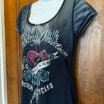 Harley Davidson Harley Davidson Artistry in Iron Sacred Heart Rhinestone Y2K T Flawed Small Photo 2