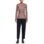 Alexandre Vauthier Brown Leopard Animal Print Long Sleeve Crewneck‎ Tee Size L Size L Photo 7