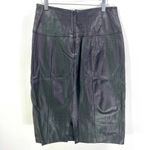 90s LA NAUVELLE RENAISSANCE Vintage Black Leather Skirt Photo 2