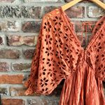 Free People Bella Note Eyelet Mini Dress in Terracotta, S Photo 3