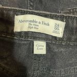 Abercrombie & Fitch Curve Love The Mom High Rise Distressed Jeans Black 24/00R Photo 2