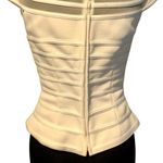 Cache  White Sheer Mesh OTTOMAN Event Top Lined New Off Shoulder $138 NWT Wedding Photo 7