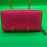 Coach A Pink  Madison Gathered Leather Accordion Zip Around Wallet Photo 3