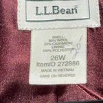 LL Bean Wool Cashmere Blend Blazer Women's Size 26W Jacket Berry Red Button Down Photo 5